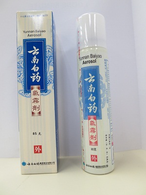 Yunnan Baiyao aerosol (registration number: HKP-00777; batch number: 48971107). 