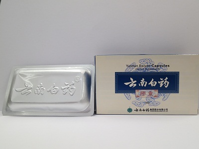 Yunnan Baiyao capsules (registration number: HKP-00776; batch number: 48911104). 