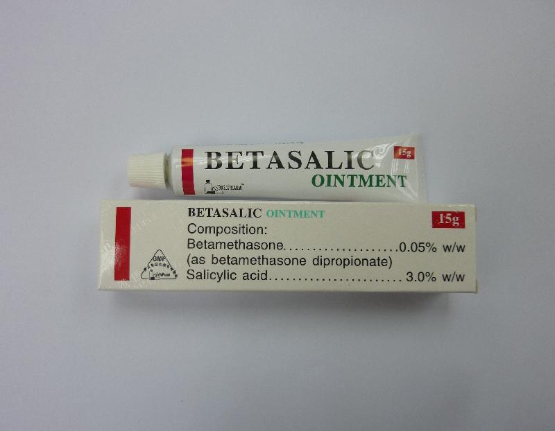 Photo shows Betasalic Ointment under batch recall.