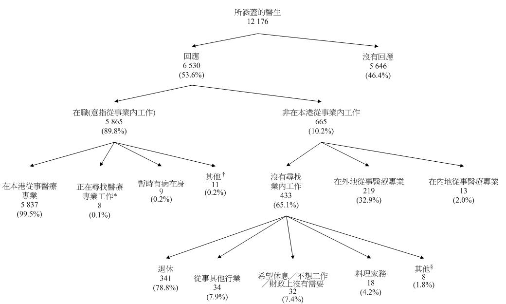 统计图标题：图甲：所涵盖医生的经济活动身分
