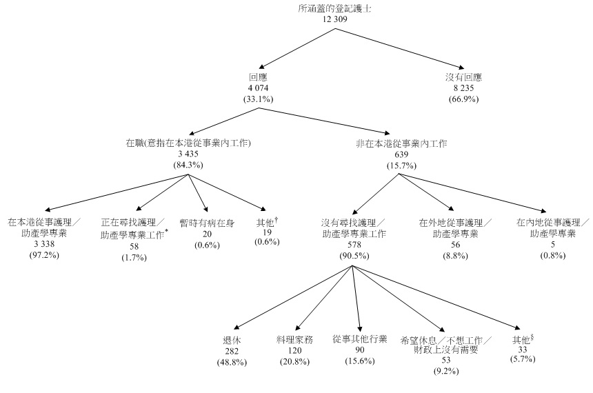 图甲:所涵盖登记护士的经济活动身分
