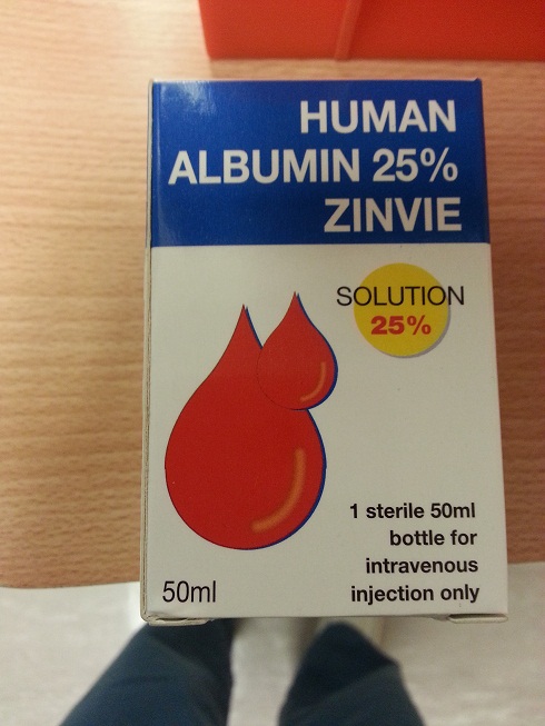 一名病人在注射一款名為「德國先威人血白蛋白注射劑」的產品後，產生敗血性休克。