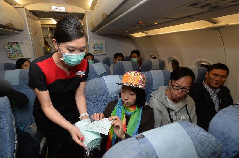 In-flight precautionary measures are promptly implemented, including delivering masks to other passengers. In-flight precautionary measures are promptly implemented, including delivering masks to other passengers.
