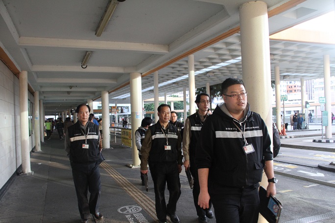 Tobacco Control Inspectors conduct an inspection at a public transport facility.
