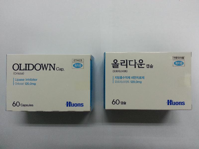 The slimming product was labelled as containing orlistat.