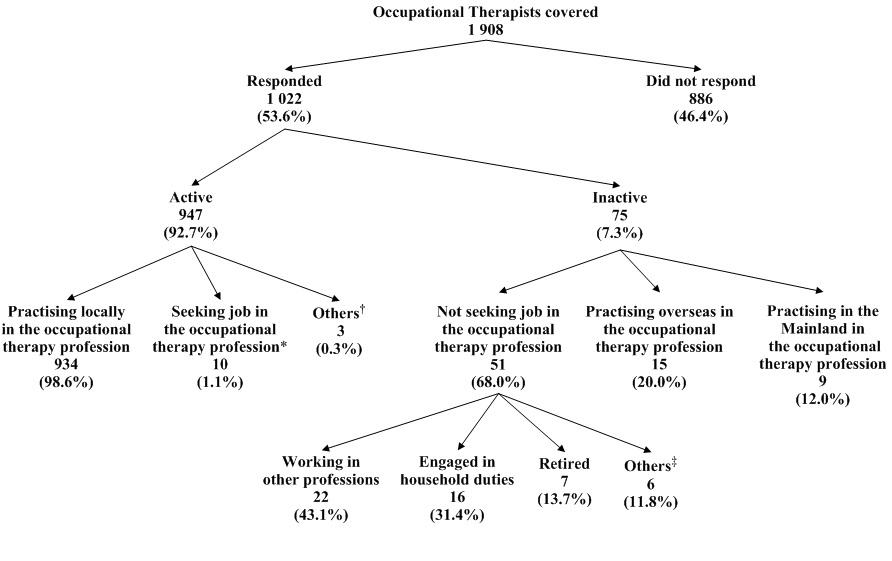 Chart title: Chart A: Activity Status of Occupational Therapists Covered