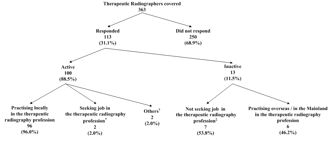 Chart B : Activity Status of Therapeutic Radiographers Covered