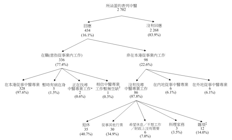 圖丙﹕所涵蓋表列中醫的經濟活動身分